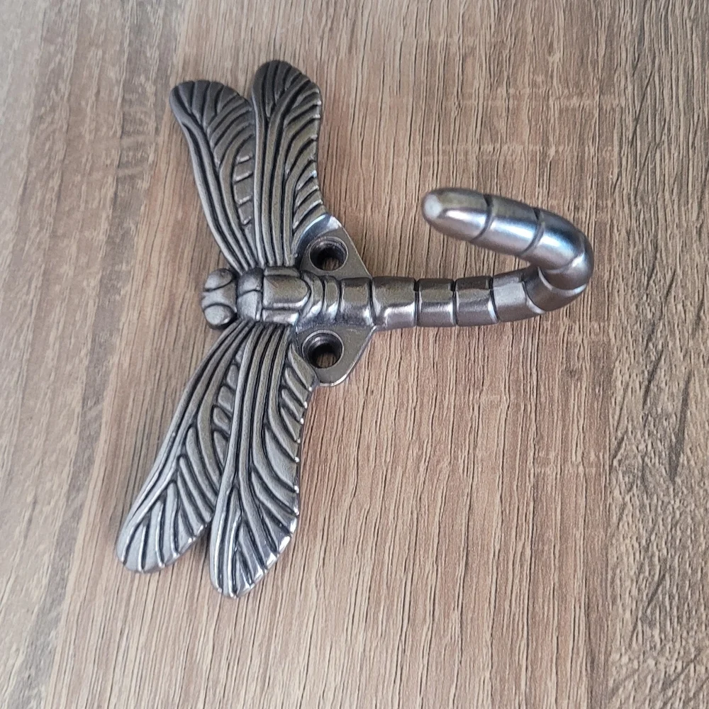 Elegant Metallic Dragonfly Wall Hook